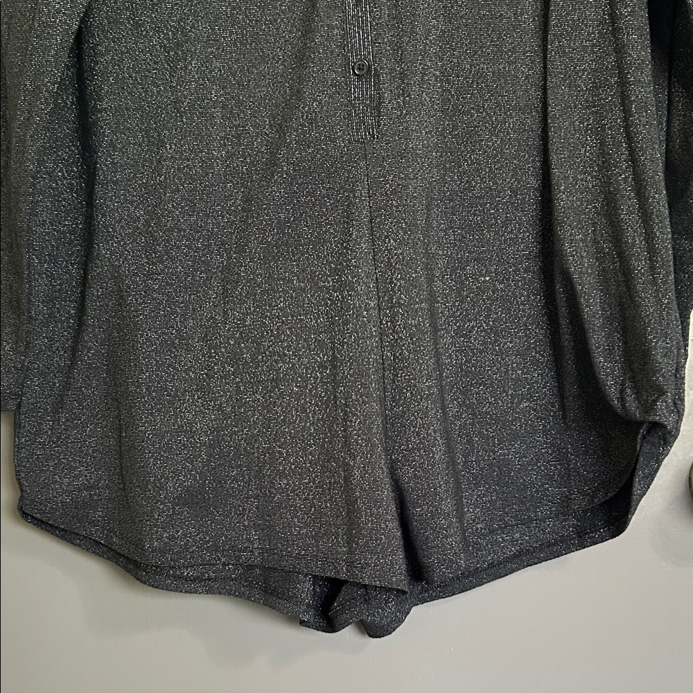 Colsie Black Shimmery V-Neck Pajama Romper XL - Picture 6 of 12